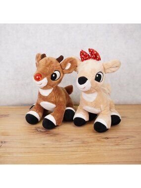 Rudolph & Clarice Plush Set Christmas Toys Stuffed Animal Toy Doll 10" Tested